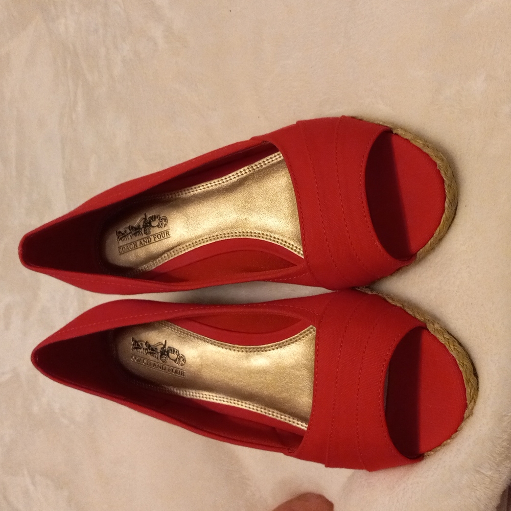 Shoes, most name brands, 8M, Poppy Red/ tan